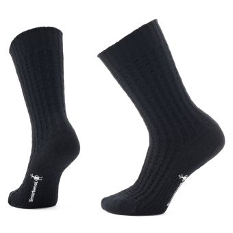 Smartwool Everyday Cozy Waffle Press Crew Socks Light Cushion in Black