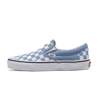 Vans Classic Slip-On Checkerboard Shoe in Dusty Blue