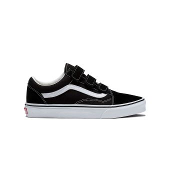 Vans Old Skool V Suede Canvas Shoe in Black/True White