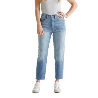 DU/ER Midweight Denim High Rise Arc (Button Fly) in Vintage Tint