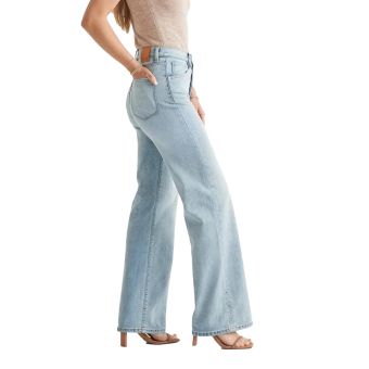 DU/ER Midweight Denim Wide Leg (Button Fly) in Coastal Blue