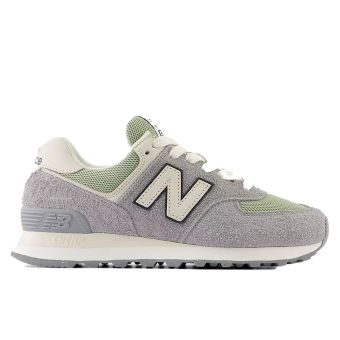 New Balance Women's 574 in Slate grey with olivine and linen
