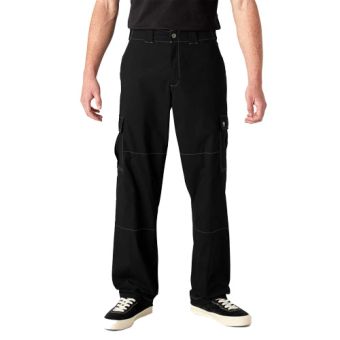 Loose Fit Double Knee Work Pants, Charcoal Gray