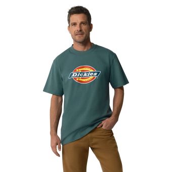 Dickies Short Sleeve Tri-Color Logo Graphic T-Shirt in Lincoln Green
