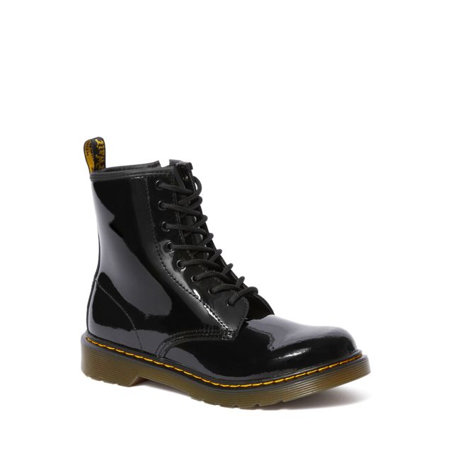 Dr. Martens Youth 1460 Patent Leather Lace Up Boots in Black
