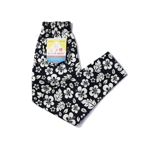 Cookman Chef Pants - Hibiscus in Black