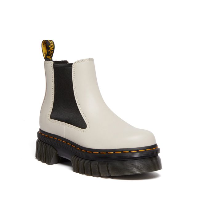 Dr. Martens Audrick Nappa Leather Platform Chelsea Boots in Grey
