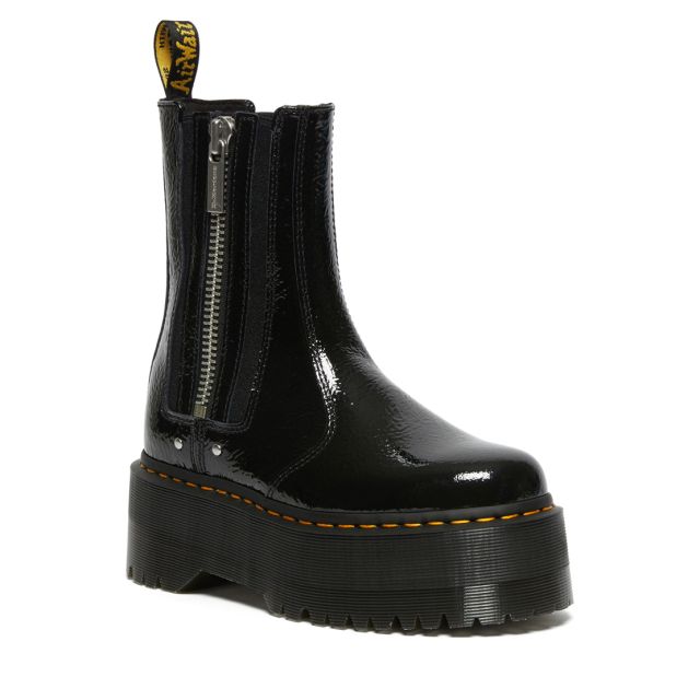 Dr. Martens Holly Women's Leather Platform Shoes in Black Buttero | NEON  Canada