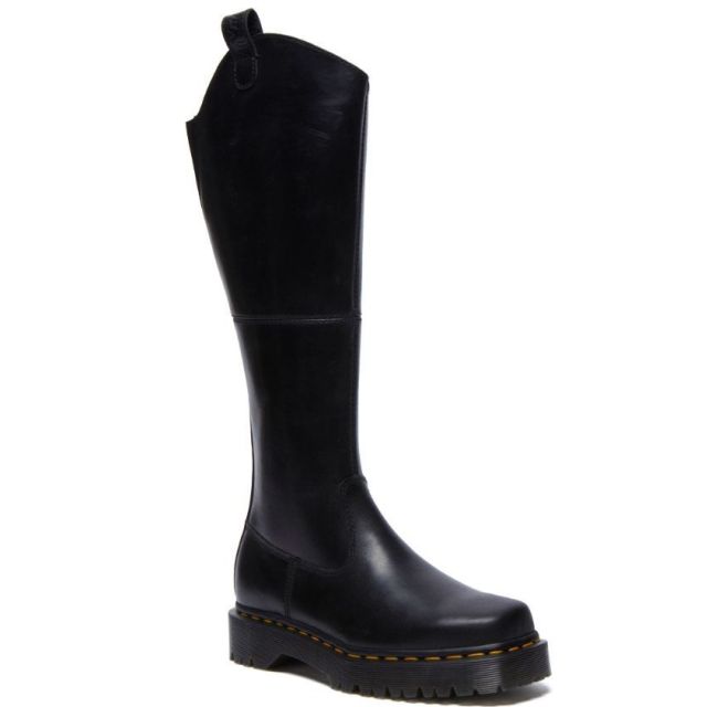 Dr. Martens Amaayah Knee High Leather Boots in Black/Orleans