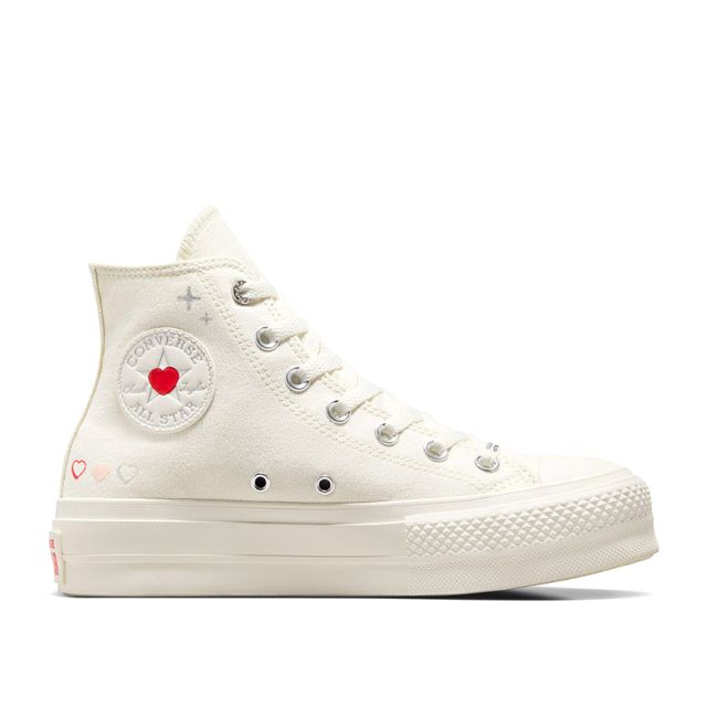 Converse Chuck Taylor All Star Lift Platform Y2K Heart High Top in Egret/Fever Dream/Egret