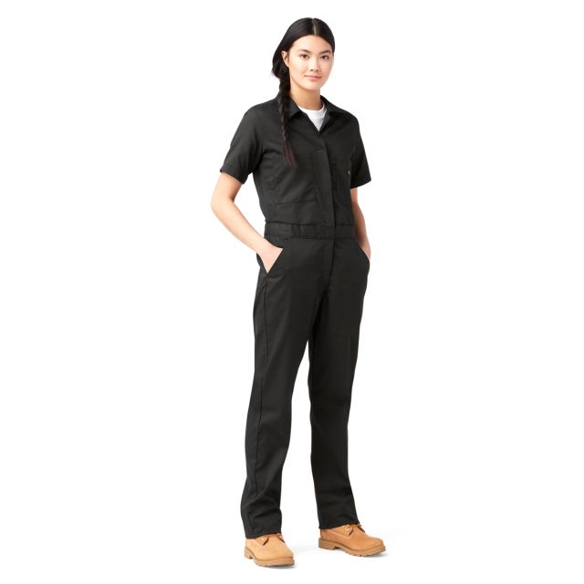 Dickies Women's FLEX Cooling Short Sleeve Coveralls in Black