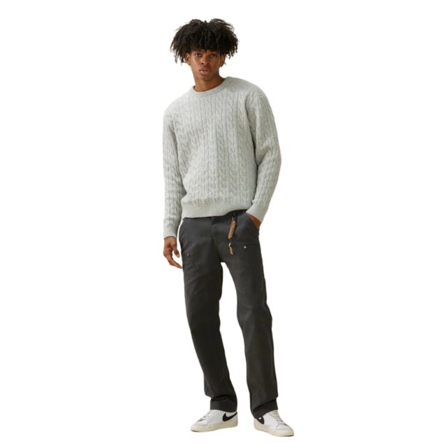 Kuwalla Braided Crew Neck in Athletic Grey