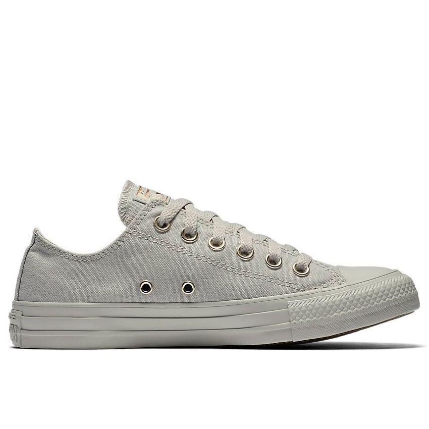Converse Chuck Taylor All Star Mono Glam Low Top in Pale Grey/Pale Grey/Gold