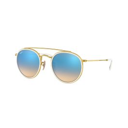 Ray ban round double hot sale bridge blue gradient flash