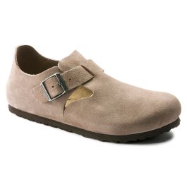 Birkenstock London Suede Leather Regular in Taupe | NEON Canada