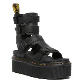 Dr. Martens Giavanna Leather Platform Gladiator Sandals in Black 