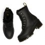 Dr. Martens Leona Faux Fur Platform Leather Boots in Black