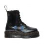 Dr. Martens Jadon Hologram Leather Platform Boots in Gunmetal