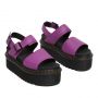 Dr. Martens Voss Women's Leather Strap Platform Sandals in Bright Purple