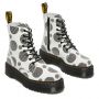 Dr. Martens Jadon Polka Dot Smooth Leather Platform Boots in White/Black