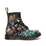Dr. Martens 1460 Pascal Floral Mash Up Leather Lace Up Boots in White/Black