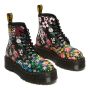 Dr. Martens Sinclair Floral Mash Up Leather Platform Boots in Black