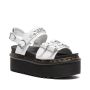 Dr. Martens Voss II Chain Patent Leather Platform Sandals in White