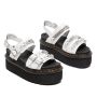 Dr. Martens Voss II Chain Patent Leather Platform Sandals in White
