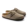Birkenstock Boston Soft Footbed Suede Leather Regular in Taupe