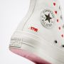 Chuck Taylor All Star Lift Platform Embroidered Hearts High Top in Vintage White/University Red/Cherry Blossom
