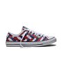 Converse Chuck Taylor All Star Woven Low Top in White/Clematis Blue/Red