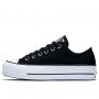 Converse Chuck Taylor All Star Lift Low Top in Black/White/White