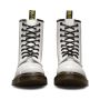 Dr. Martens 1460 Women's Patent Leather Lace Up Boots in White Patent Lamper