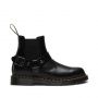 Dr. Martens Wincox Smooth Leather Buckle Boots in Black Polished Smooth Leather