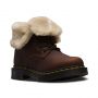 Dr. Martens 1460 Women's DM'S Wintergrip Faux Fur Lined Boots in Dark Brown Snowplow Wp