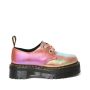 Dr. Martens Holly Women's Iridescent Leather Platform Shoes in Pink Iridescent Texture