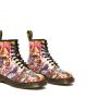 Dr. Martens 1460 CBGB Printed Leather Lace Up Boots in Multi Backhand Strawgrain