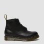 Dr. Martens 101 Smooth Leather Yellow Stitch Ankle Boots in Black