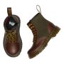 Dr. Martens Toddler 1460 Panel Canvas And Leather Lace Up Boots in Medium Brown + Khaki
