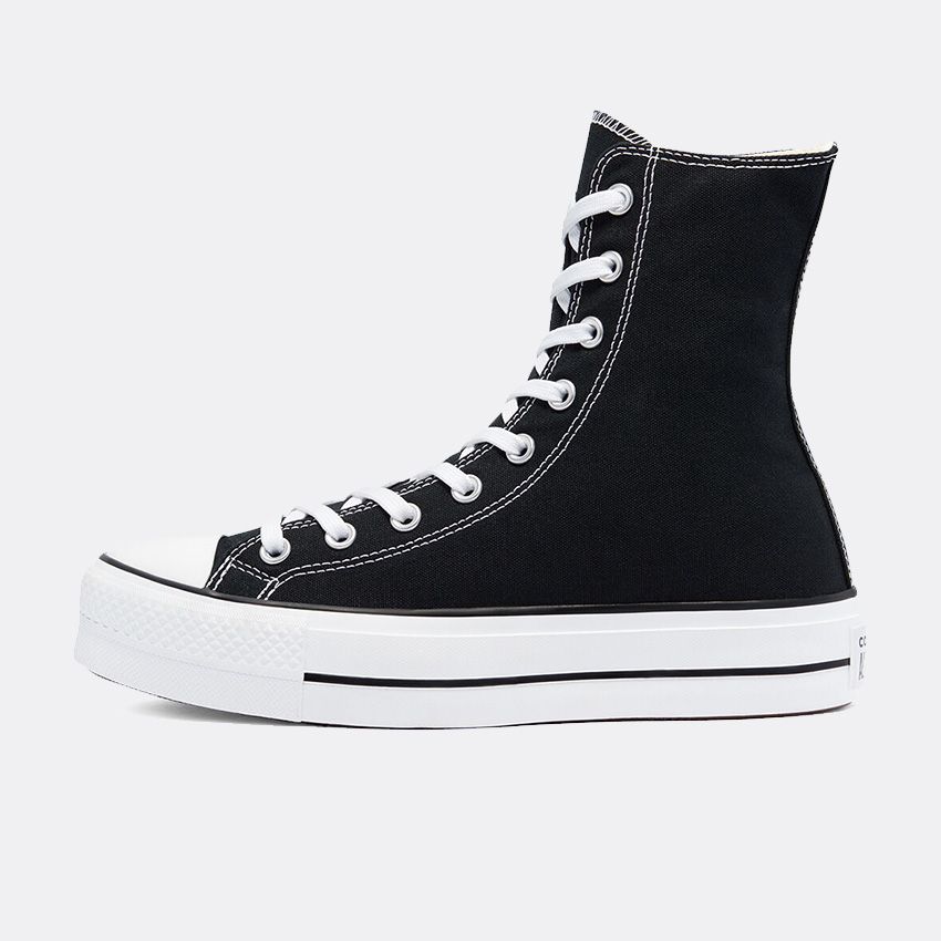 Converse Extra High Platform Chuck Taylor All Star High Top in Black/White/Black | NEON