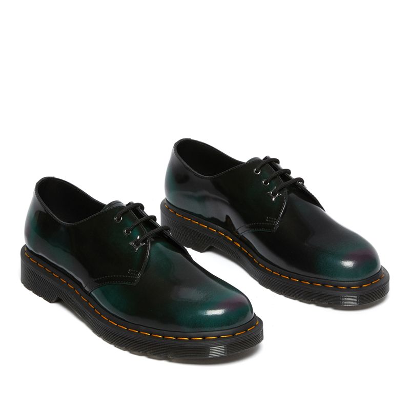 Dr. Martens 1461 Multi Arcadia Leather Oxford Shoes in Black/Green 