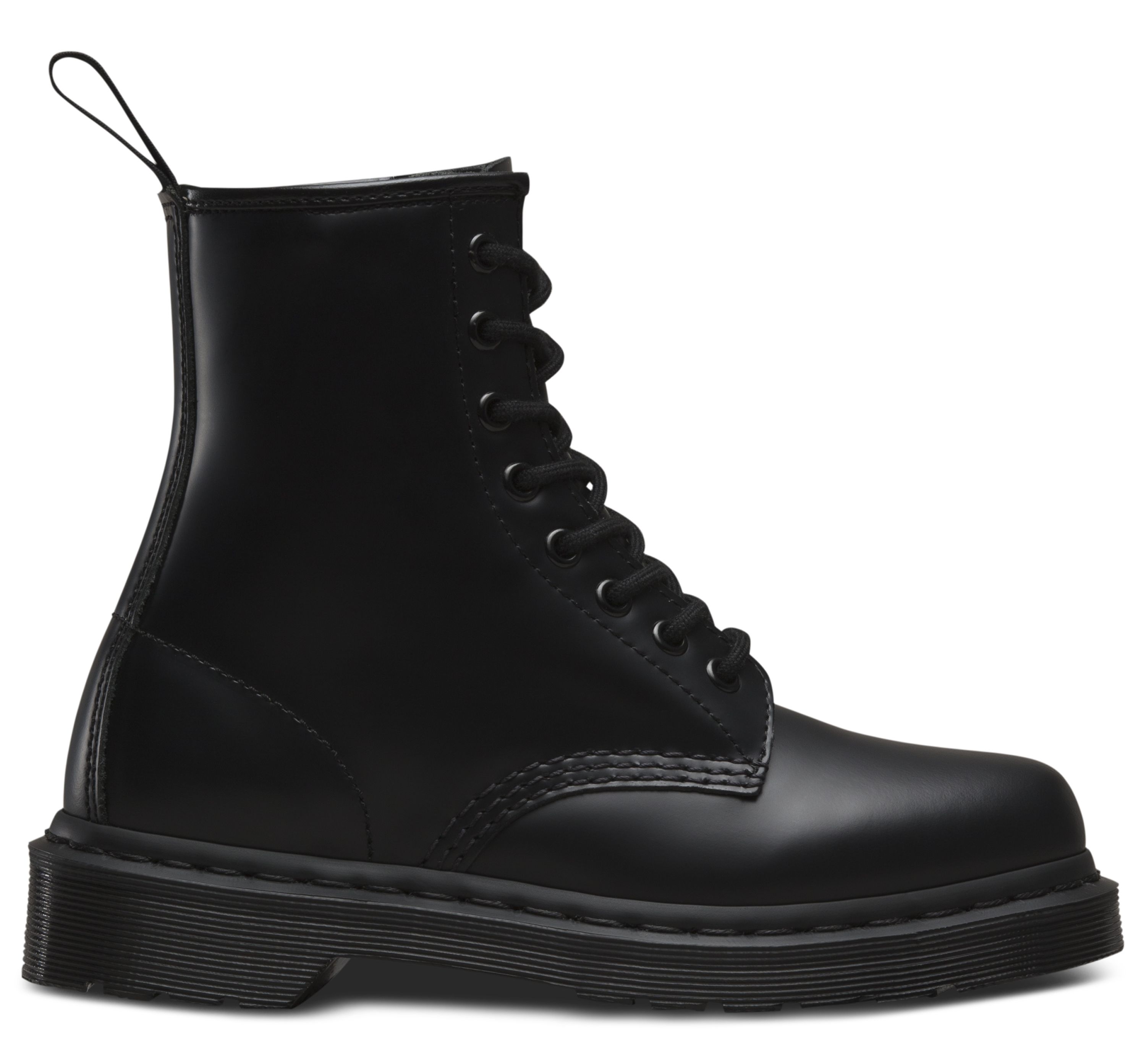 Dr. Martens 1460 Mono Smooth Leather Lace Up Boots in Black Smooth | Neon