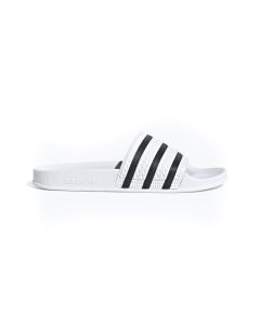 Adidas Adilette Slides in White/Core Black/White