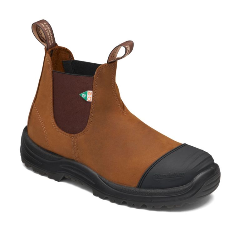 Blundstone Men s Work Safety Boot Rubber Toe Cap in Crazy Horse