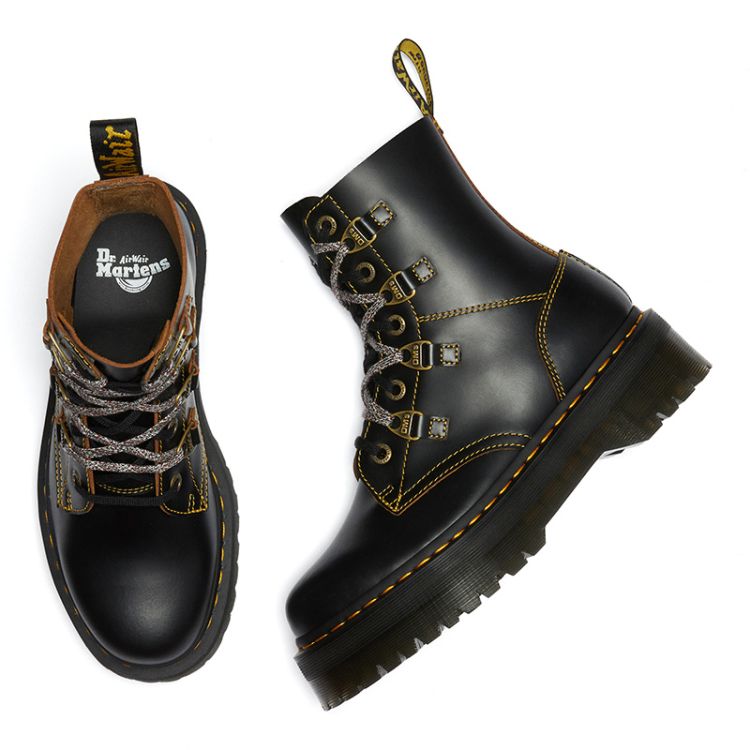 Dr. Martens Collier Bex Double Laced Leather Platform Boots in Black | NEON  Canada