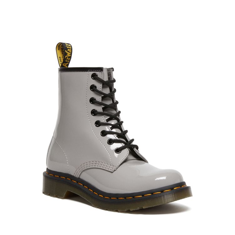 Dr. Martens 1460 Women s Patent Leather Lace Up Boots in Grey