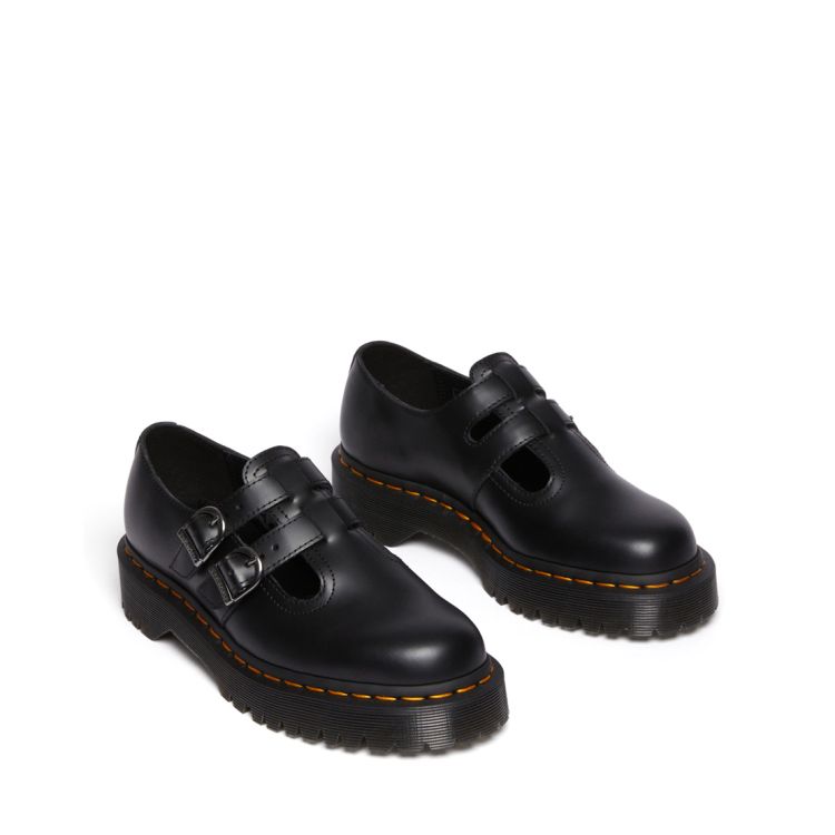 Dr. Martens 8065 II Bex Smooth Leather Platform Mary Jane Shoes in Black NEON Canada