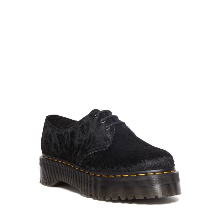 Dr. Martens 1461 Hair-On Platform Shoes in Black | NEON Canada