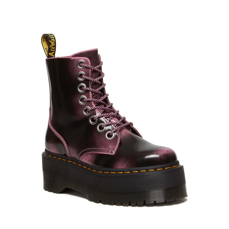 Dr. Martens Jadon Max Boot Distressed Leather Platforms in Fondant Pink ...