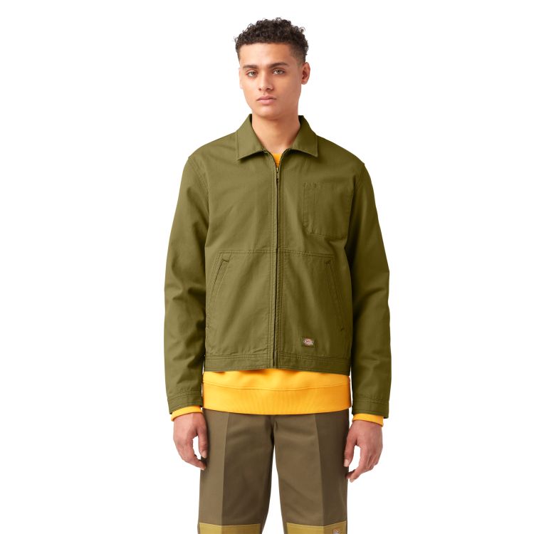 Dickies Men's Sustainable Washed Eisenhower Jacket in Rinsed Green
